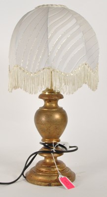 Lot 643 - LATE 20TH CENTURY GILTWOOD PORTA ROMANA STYLE DESK LAMP W/ SHADE