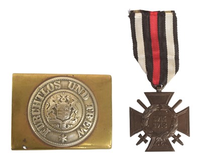 Lot 281 - WWI FIRST WORLD WAR GERMAN HONOUR CROSS & WURTTEMBERG BELT