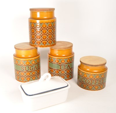 Lot 26 - HORNSEA - COLLECTION OF FOUR BRONTE CONTAINERS AND BUTTER DISH