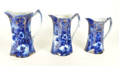 Lot 25 - BROWN & STEVENTON - THREE 20TH CENTURY BURSLEM POTTERY JUGS