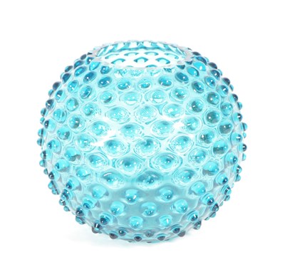 Lot 8 - BORSKE SKLO UNION - MID CENTURY VINTAGE BLUE GLASS BOBBLE VASE