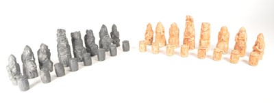 Lot 203 - 20TH CENTURY RESIN REPRODUCTION CHESS SET OF THE LEWIS CHESSMEN