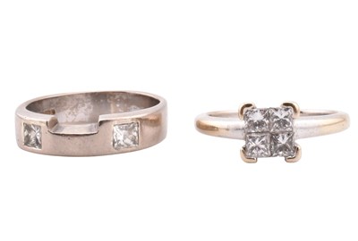 Lot 221 - 18CT GOLD & DIAMOND STACKING RING WEDDING SET