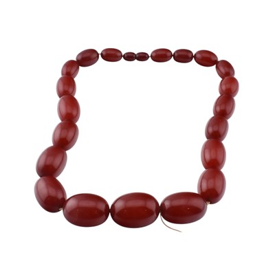 Lot 48 - CHERRY AMBER BAKLITE BEAD NEACKLACE