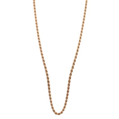 Lot 122 - HALLMARKED 9CT GOLD ROPE TWIST CHAIN NECKLACE