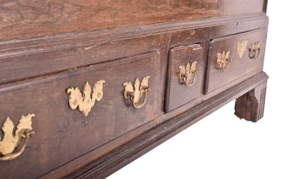 Lot 957 - LARGE 17TH CENTURY OAK MULE CHEST COFFER