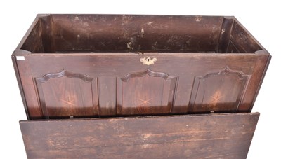 Lot 957 - LARGE 17TH CENTURY OAK MULE CHEST COFFER