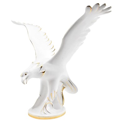 Lot 493 - AHURA - LARGE ITALIAN VINTAGE GILT PAINTED CERAMIC EAGLE FIGURE