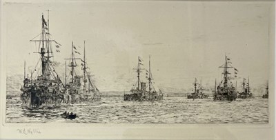 Lot 394 - W. L. WYLLIE (1851-1931) - THE BATTLEFLEET COMING TO ANCHOR - ETCHING