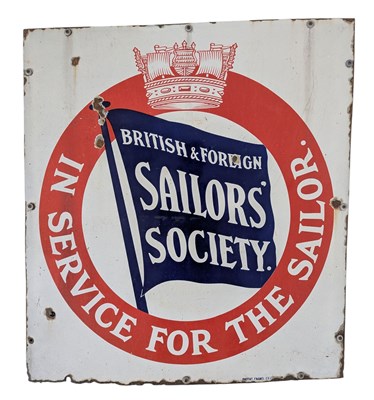 Lot 4 - BRITISH & FOREIGN SAILORS' SOCIETY VINTAGE ENAMEL SIGN