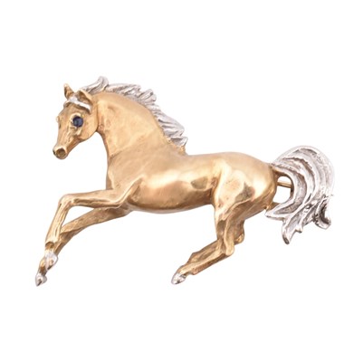 Lot 69 - HALLMARKED 9CT GOLD STALLION HORSE BROOCH