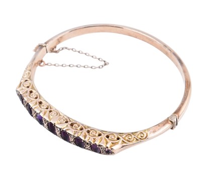 Lot 77 - EDWARDIAN HALLMARKED GEM SET BANGLE