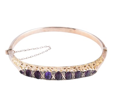 Lot 77 - EDWARDIAN HALLMARKED GEM SET BANGLE
