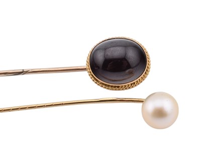 Lot 96 - TWO GOLD & GEM SET STICK PINS