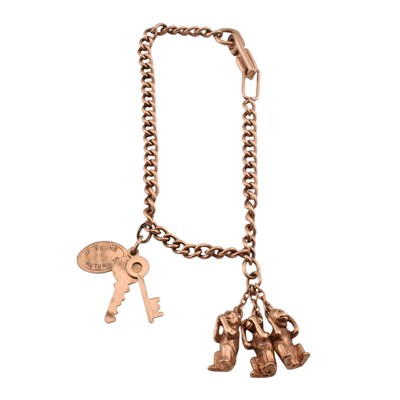 Lot 326 - A HALLMARKED 9CT GOLD CHARM BRACELET
