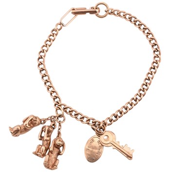 Lot 326 - A HALLMARKED 9CT GOLD CHARM BRACELET