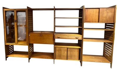 Lot 169 - ROBERT HEAL FOR STAPLES - LADDERAX - MID CENTURY THREE BAYS WALL SYSTEM