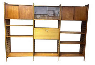 Lot 86 - ROBERT HEAL FOR STAPLES - LADDERAX - MID CENTURY THREE BAY WALL SYSTEM