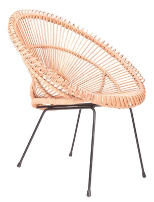 Lot 48 - ALBINI & ABRAHAM - MID CENTURY WICKER & BAMBOO SUNBURST CHAIR