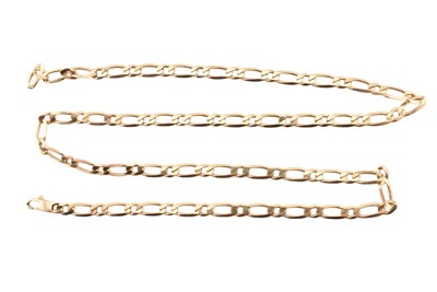 Lot 117 - 18CT GOLD FLAT LINKED NECKLACE CHAIN