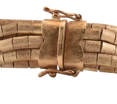 Lot 11 - 1950S 14CT GOLD SEVEN STRING BRACELET