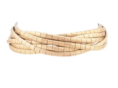 Lot 11 - 1950S 14CT GOLD SEVEN STRING BRACELET
