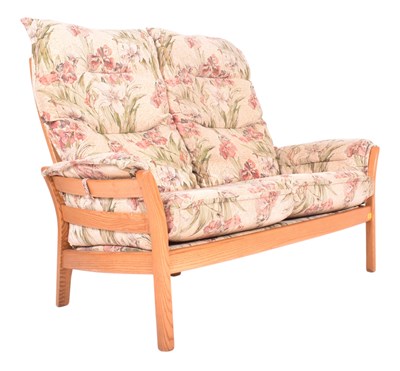Lot 362 - ERCOL - MODEL 930LT - MODERN ELM FRAMED SOFA