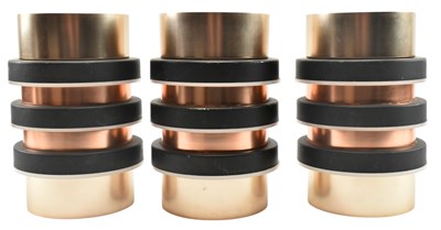 Lot 323 - MATCHING SET OF COPPER EFFECT CEILING LIGHT SHADES