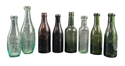 Lot 113 - COLLECTION OF EIGHT EARLY 20TH CENTURY VINTAGE ADVERTISING GLASS BOTTLES