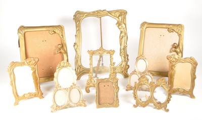 Lot 223 - COLLECTION OF 20TH CENTURY ART NOUVEAU STYLE BRASS FRAMES