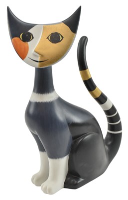 Lot 199 - ROSINA WACHTMEISTER FOR GOEBEL - RETRO 1990S BISQUE PORCELAIN SEATED CAT FIGURINE