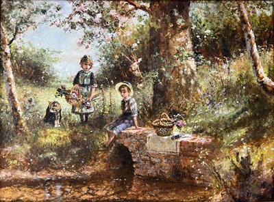 Lot 423 - PAUL J. ATTFIELD (B. 1950) - THE SECRET PLACE - OIL ON PANEL PAINTING