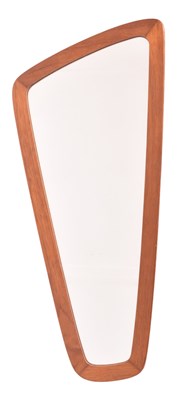 Lot 139 - MID CENTURY TEAK-FRAMED ASYMMETRIC MIRROR