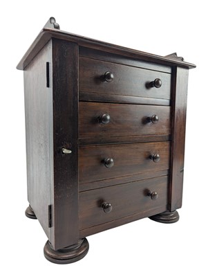 Lot 418 - 19TH CENTURY VICTORIAN MAHOGANY DESKTOP BACHELOR'S WELLINGTON CHEST OF DRAWERS