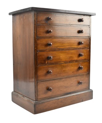Lot 459 - EARLY 20TH CENTURY MAHOGANY SIX DRAWER DESKTOP HABERDASHERY CHEST OF DRAWERS