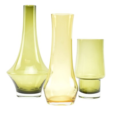 Lot 248 - RIIHIMAKI RIIHIMAEN LASI OY - THREE STUDIO ART GLASS VASES