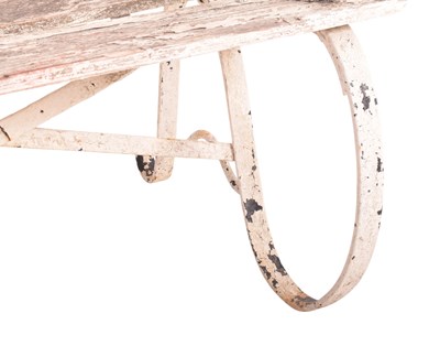Lot 486 - LATE 19TH CENTURY WROUGHT IRON GARDEN BENCH / SEAT