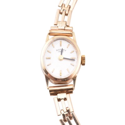 Lot 402 - HALLMARKED 9CT GOLD ROTARY LADIES DRESS WRISTWATCH