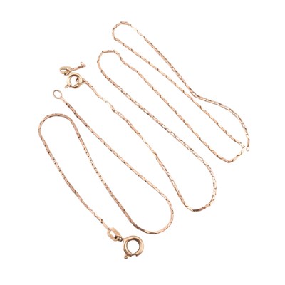 Lot 429 - HALLMARKED 9CT GOLD FLAT LINKED BRACELET CHAIN & NECKLACE AF