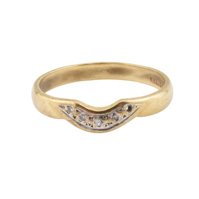 Lot 285 - HALLMARKED 9CT GOLD & DIAMOND BAND RING