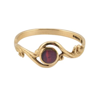 Lot 444 - HALLMARKED 9CT GOLD & AMMOLITE RING
