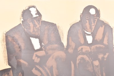 Lot 44 - JOSEF HERMAN (1911-2000) - TWO MINERS - LIMITED EDITION SIGNED LITHOGRAPH