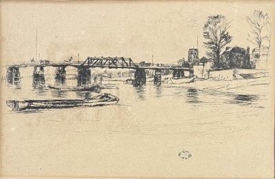 Lot 547 - AFTER JAMES ABBOTT MCNEILL (1834-1903) - FULHAM, CHELSEA - DRYPOINT ETCHING ON PAPER