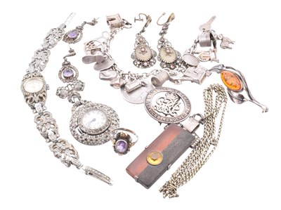 Lot 286 - COLLECTION OF SILVER, COSTUME JEWLLERY & WATCHES