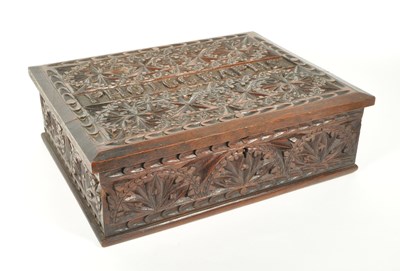 Lot 229 - EDWARDIAN MAHOGANY CARVED BOX