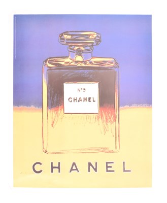 Lot 123 - ANDY WARHOL - VINTAGE 1997 CHANEL NO. 5 LITHOGRAPH IN BLUE & YELLOW