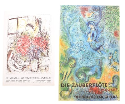 Lot 411 - MARC CHAGALL - TWO OFFSET LITHOGRAPH POSTERS - THE MAGIC FLUTE & LE CHEVAUCHEE