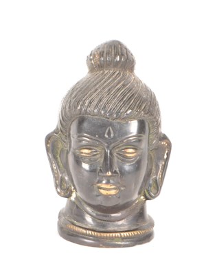 Lot 233 - 19TH CENTURY BRONZE BUDDHA HEAD / BUST GUANYIN