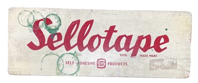 Lot 183 - SELLOTAPE - VINTAGE ADVERTISING SHOP DISPLAY PAINTED WALL SIGN