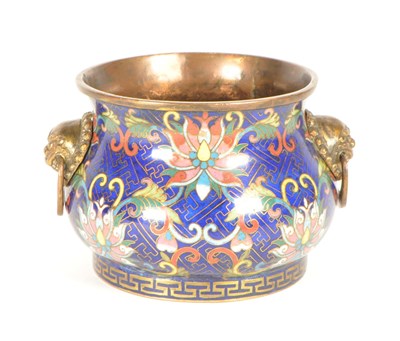 Lot 234 - EARLY 20TH CENTURY CHINESE CLOISONNE BRASS POT